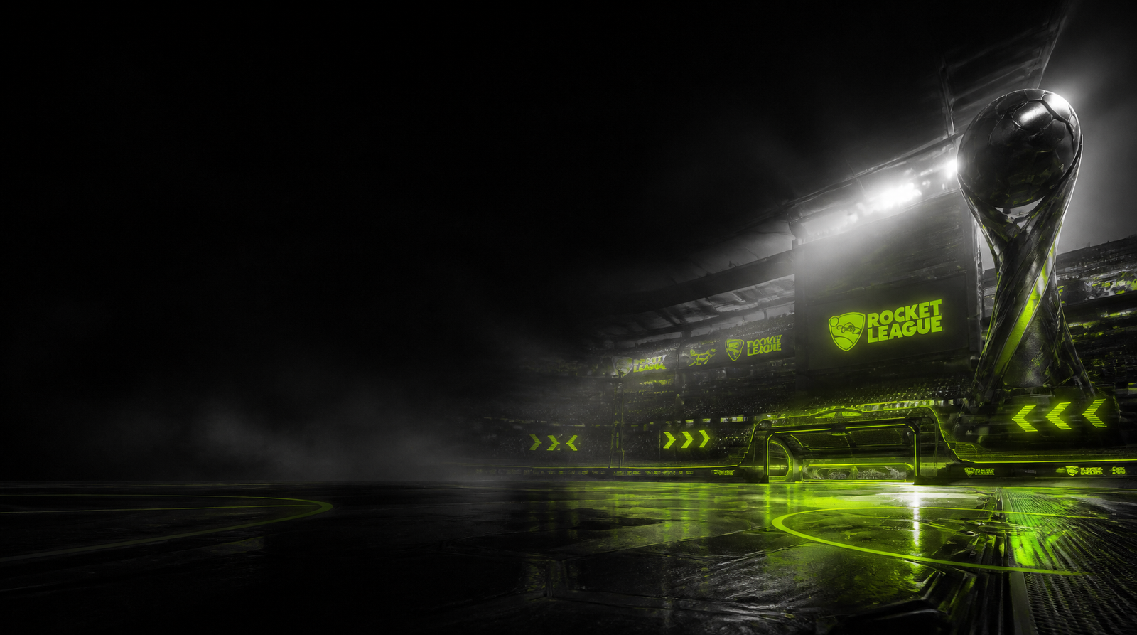 Rocket League championship arena in volt green